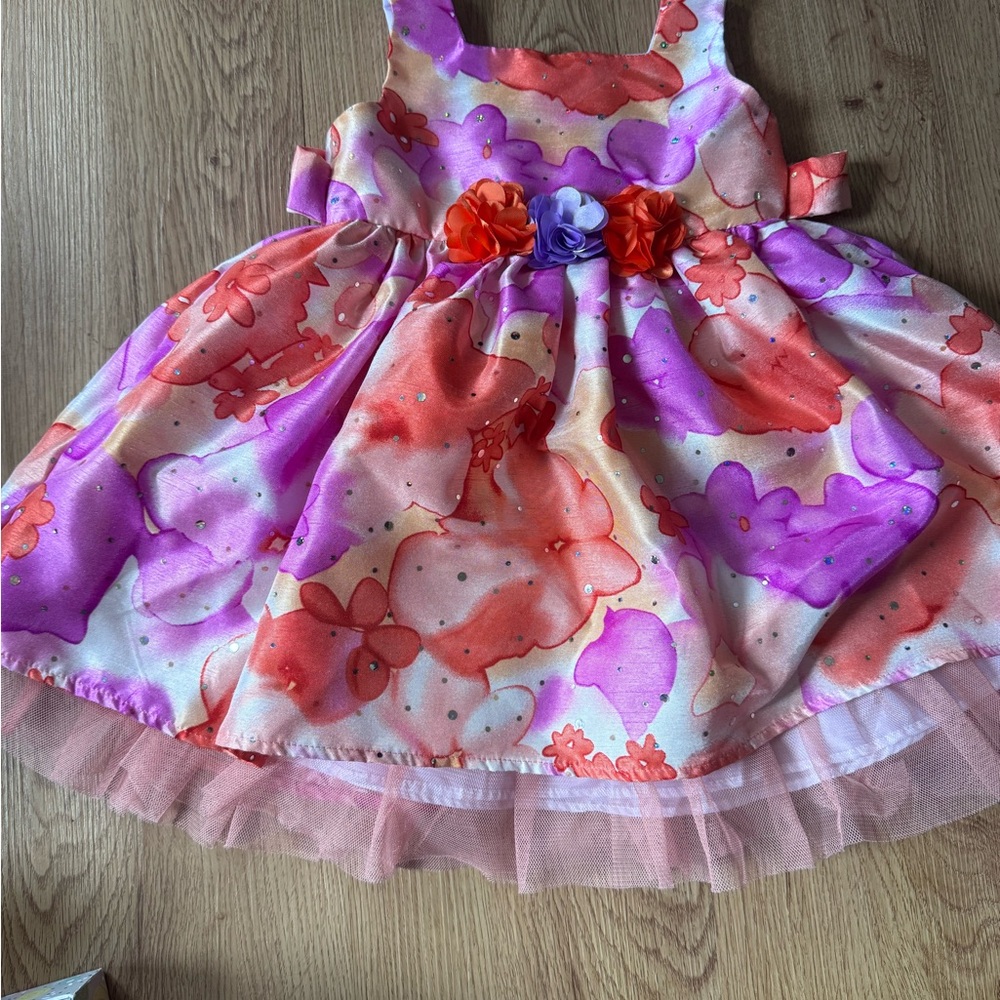 Youngland Pink and Purple Floral Dress